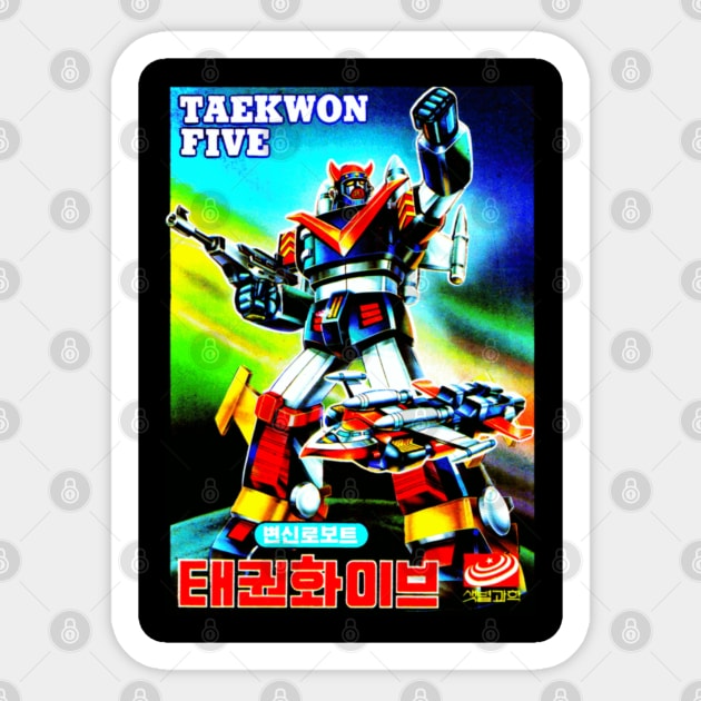 Taekwon V Bootleg Cover Art Sticker by retroworldkorea